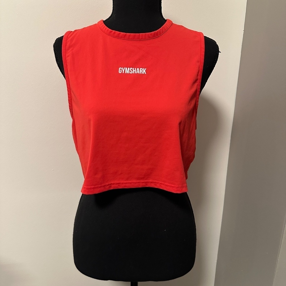*GYMSHARK* Reddish Pink Sleeveless Crop Athletic Top Size Small